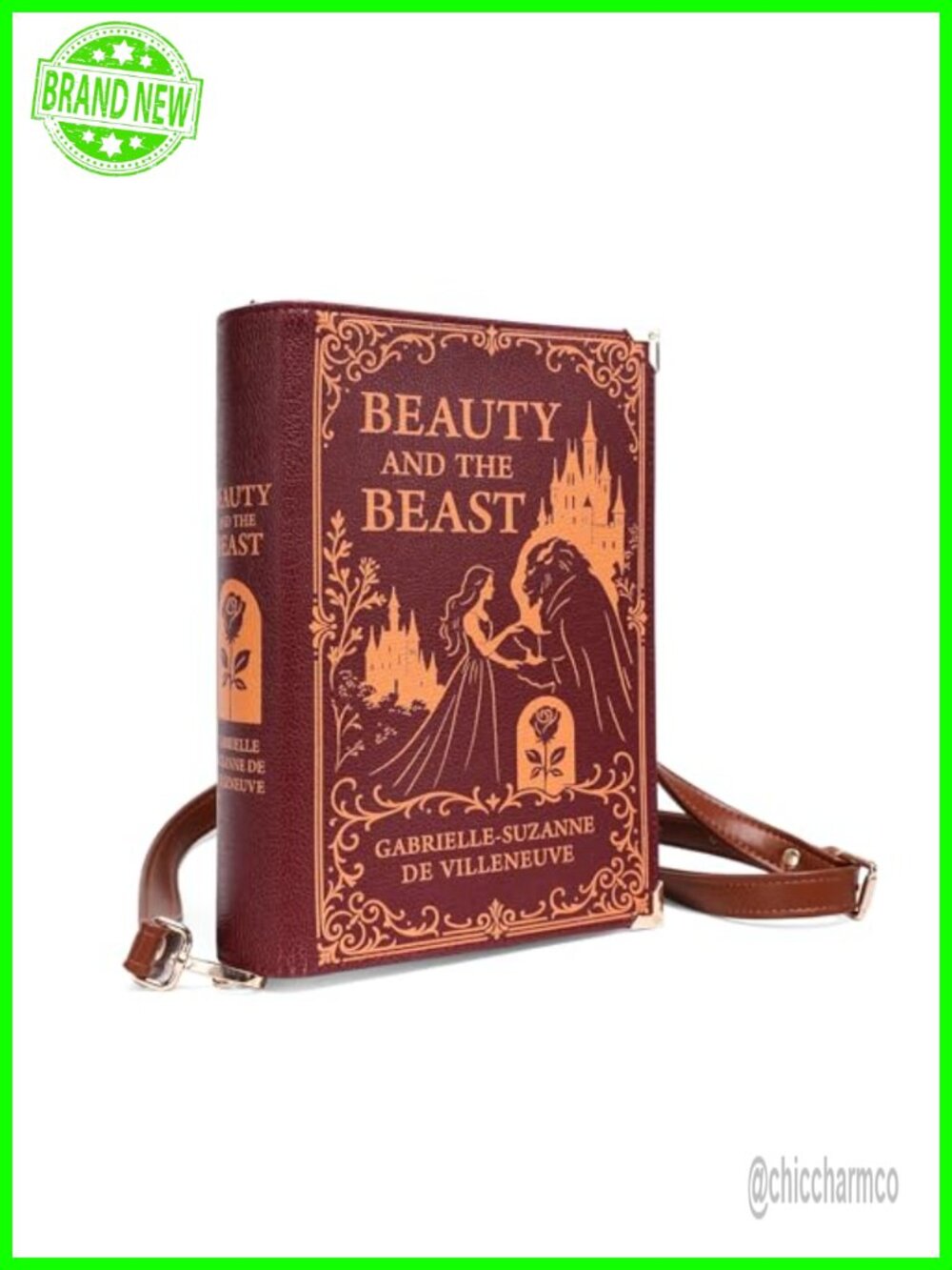 PU Leather Book Lover Crossbody Bag | Quirky Fairy Tale Clutch Purse